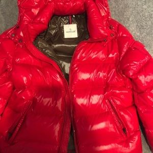 Red moncler coat